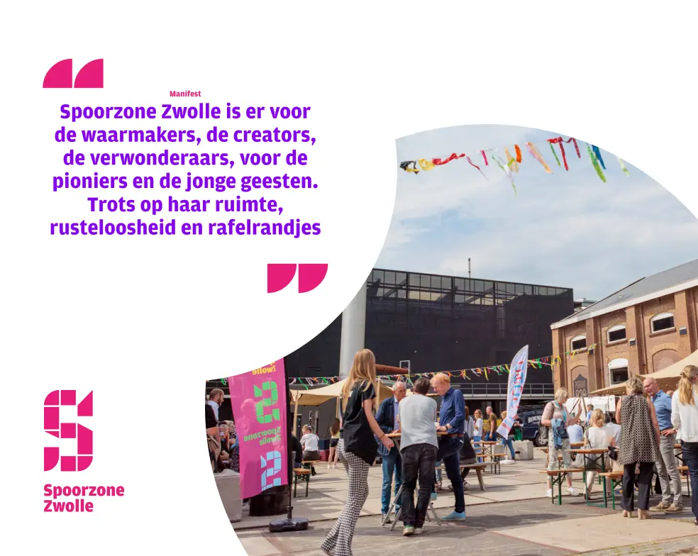 Sfeerfoto van Spoorzone met quote