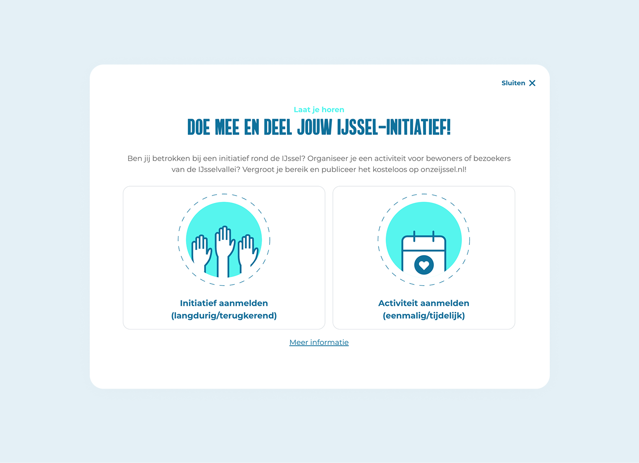 Een afbeelding over het aanmelden van een initiatief of activiteit op de website