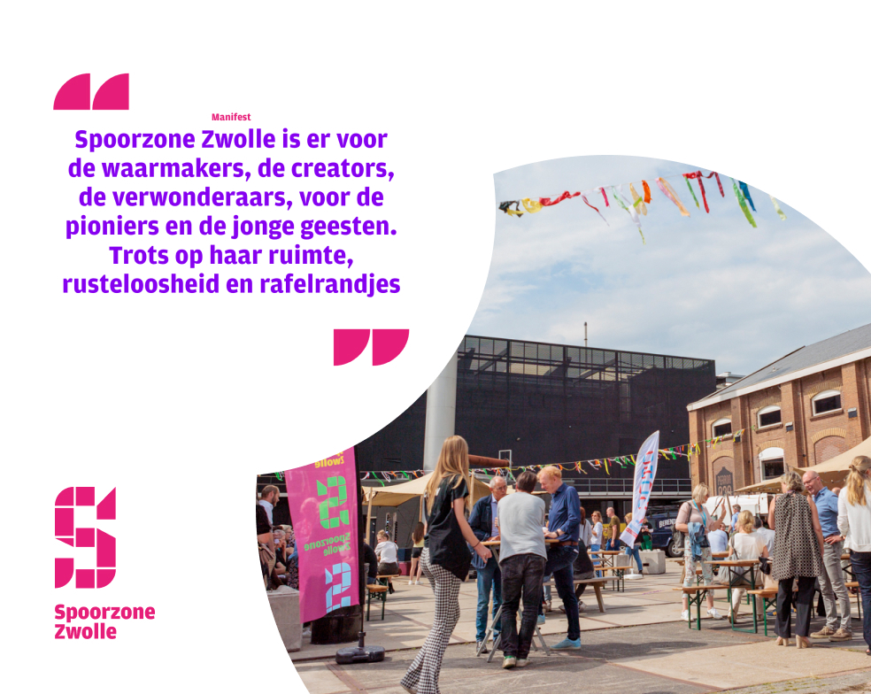 Sfeerfoto van Spoorzone met quote 